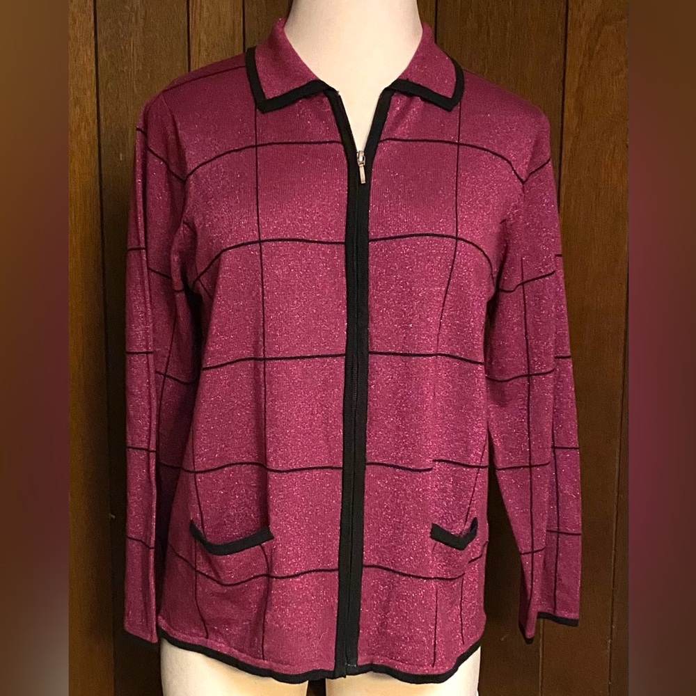 Allison Daley Zip front lightweight sweater L